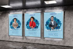 Billboards on underground subway wall Mockup